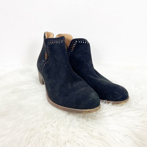 Lucky Brand 9 M Womens Black Suede Bustina Ankle Booties - Picture 1 of 10